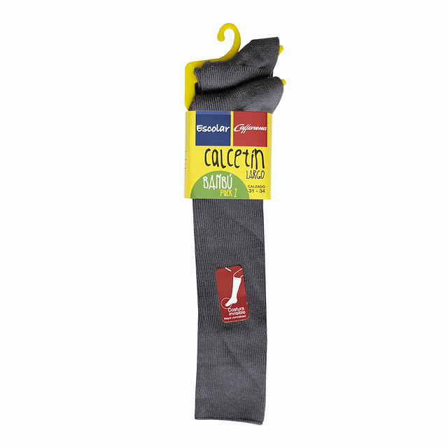 CALCETIN LARGO BAMBU PACK 2 ESCOLAR