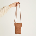 Porta Celular De Suede Texturizado Camel